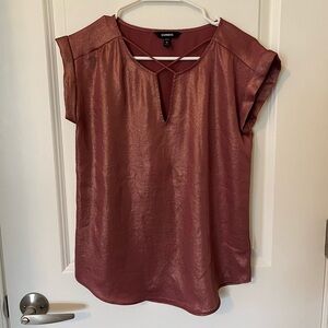Express Metallic Rose Blouse